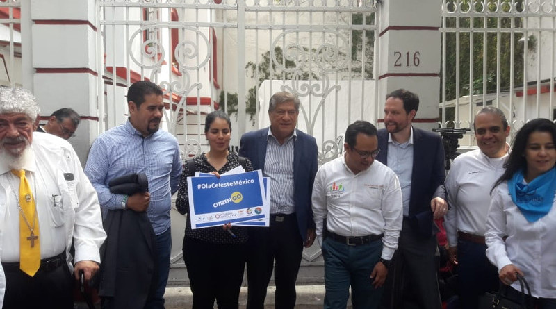 Ola Celeste México entrega a AMLO firmas por la vida y la familia