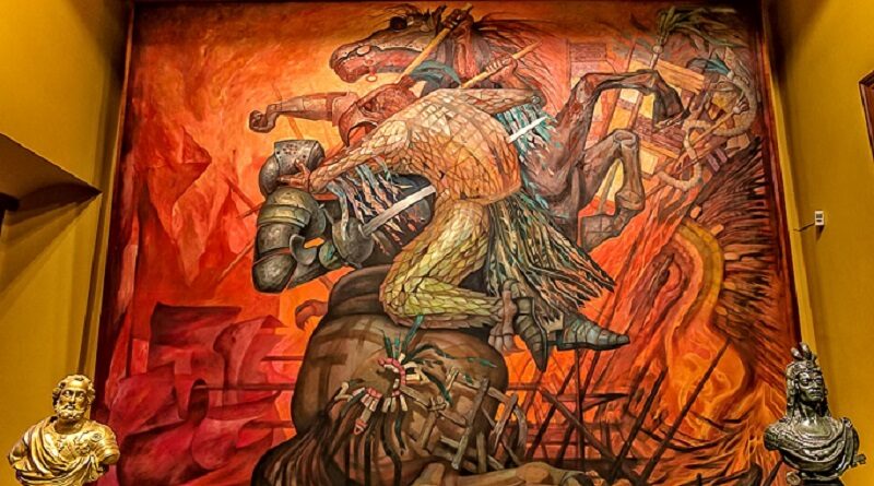 México es la fusión de dos culturas, como admirablemente expresa el mural de Jorge González Camarena, y comienza su caminar apenas el 27 de septiembre de 1821.